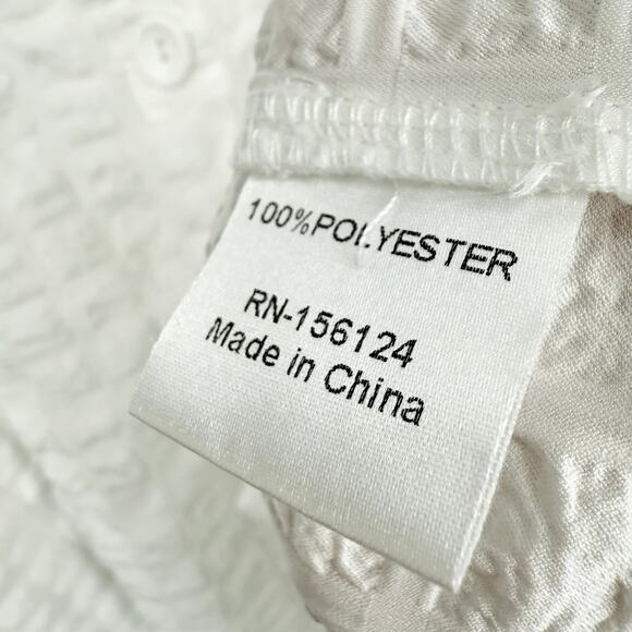 Shana Sz Medium White Wearable Art to Wear Long Sleeve Blouse Shirt Top Unique - Picture 8 of 9